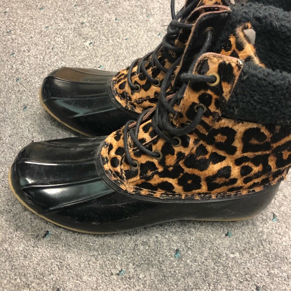 Sam Edelman Leopard print rain boots - Picture 1 of 5